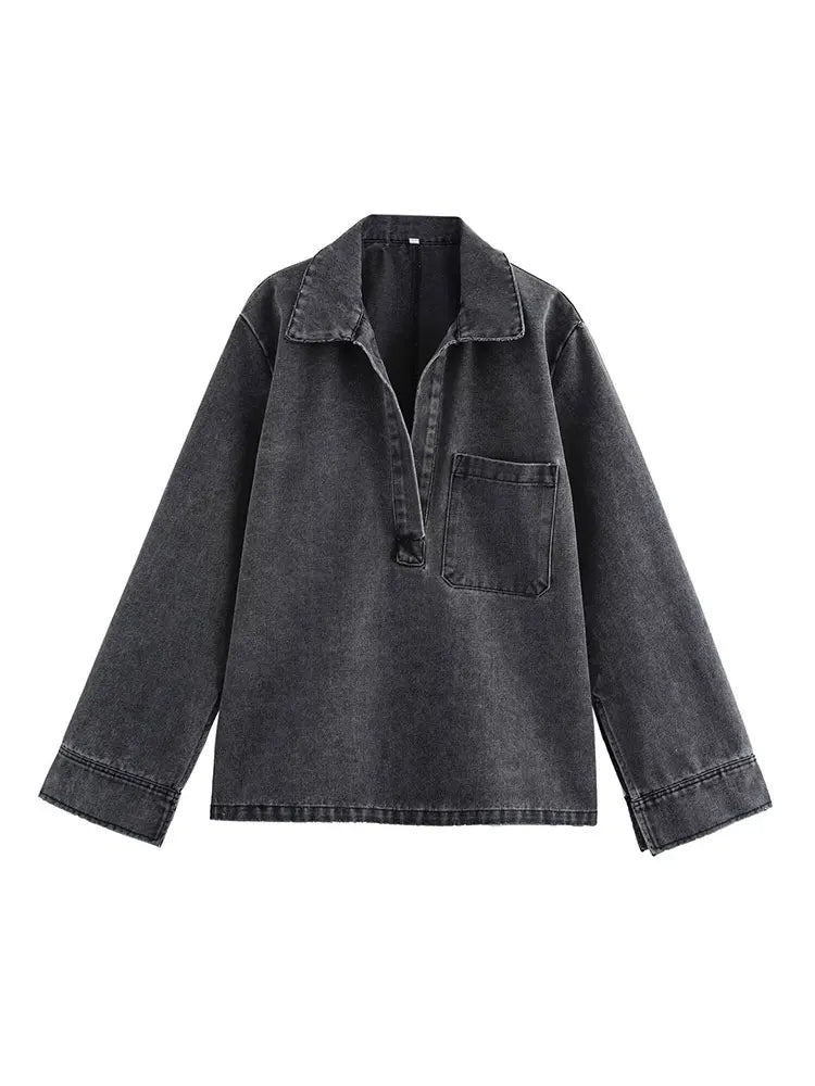 طقم بلوزة وبنطال جينز للنساء