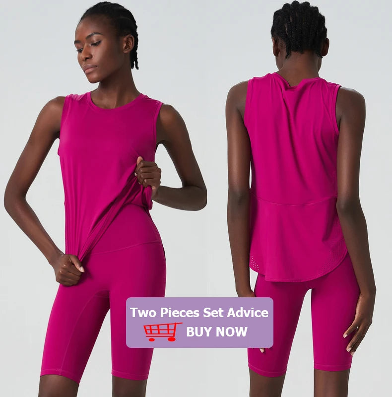 بلوزة رياضية نسائية فضفاضة بدون أكمام