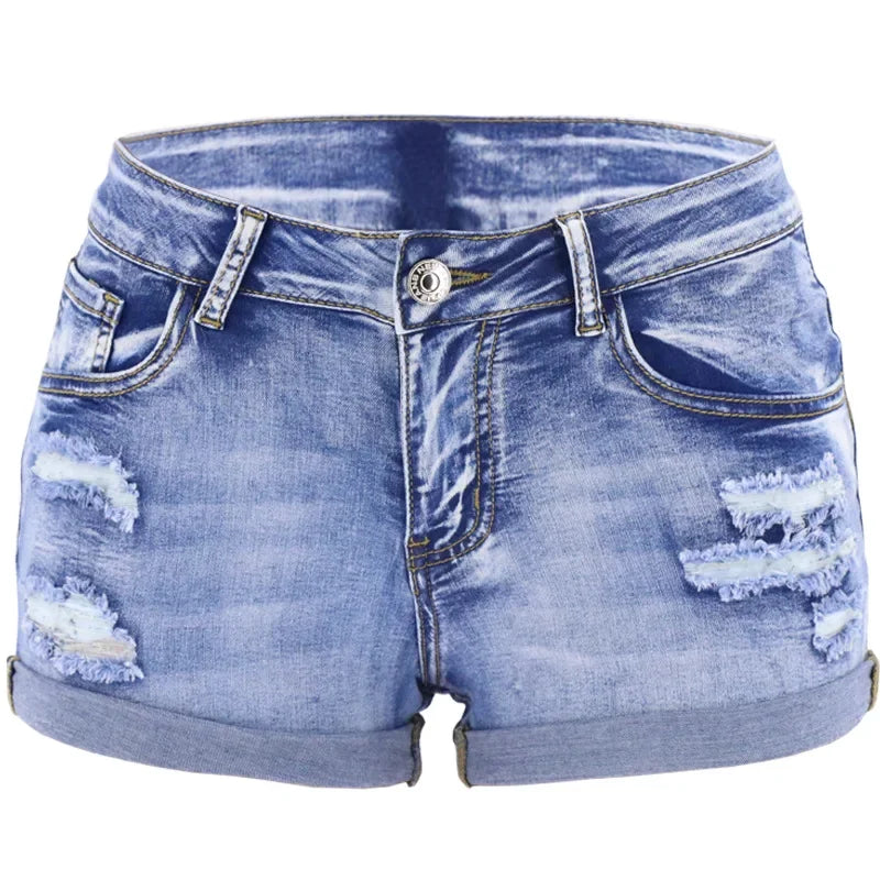 Women Split Denim Beach Shorts