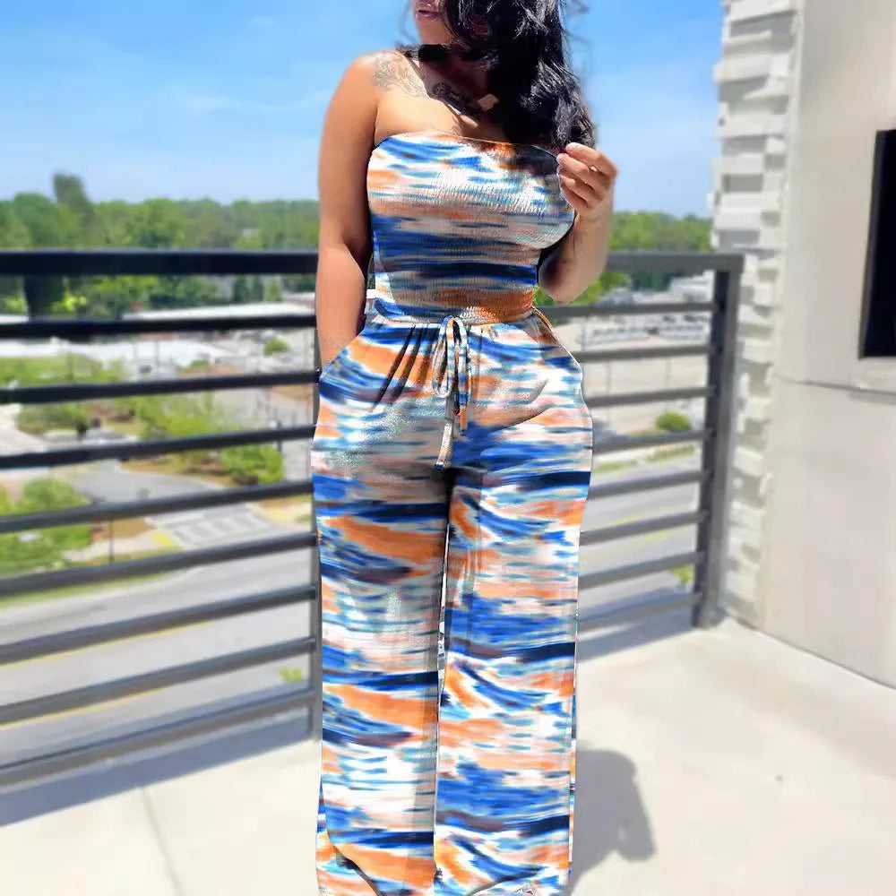 دوت بيلا™ - جمبسوت منقط مكشوف الكتفين (مرح، كلاسيكي، ومناسب للصيف)