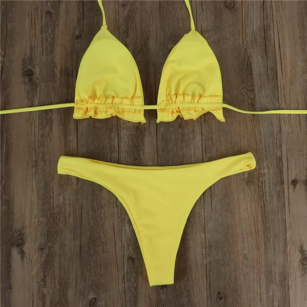 Lace-Up Brazilian Bikini