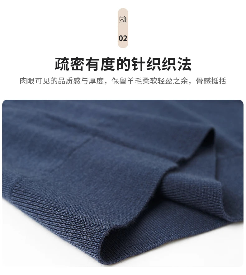 Men Short Sleeve Wool Polo Knit