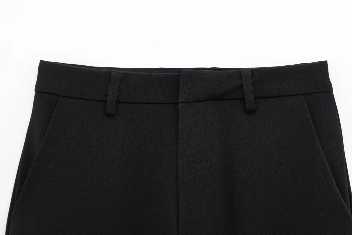 Lapel Zip Wide Leg Pant Set