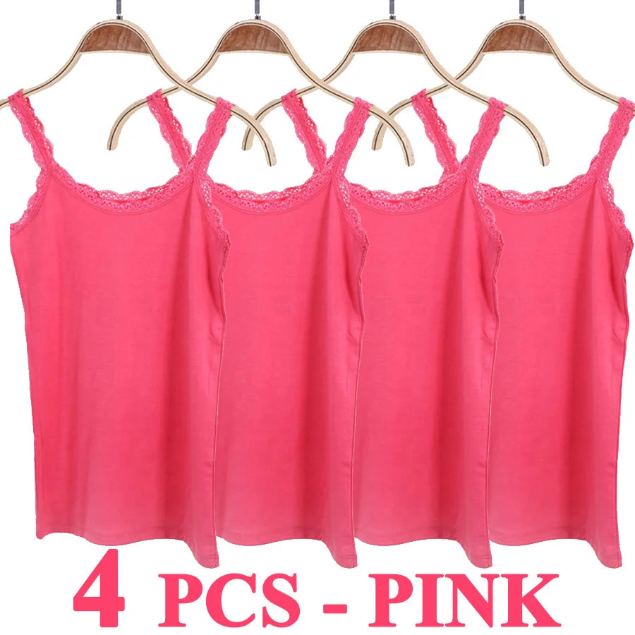 قميص داخلي نسائي من القطن والدانتيل