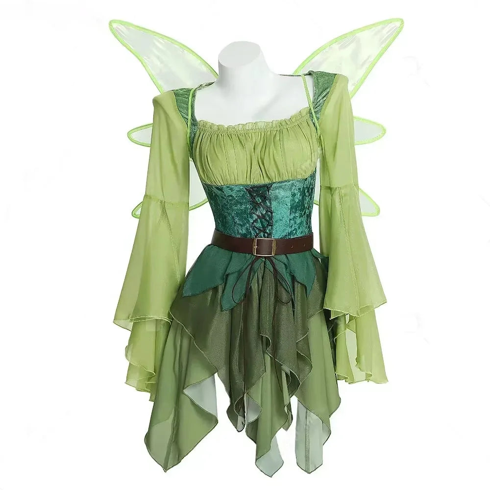 Medieval Green Elf Cosplay Dress