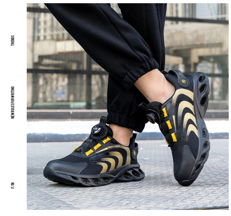 أحذية أمان خفيفة الوزن للرجال مزودة بإبزيم دوار