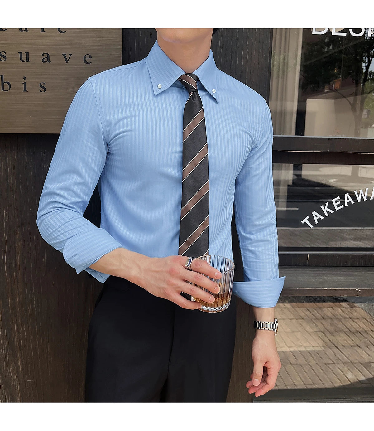 Men Slim Striped Shirt