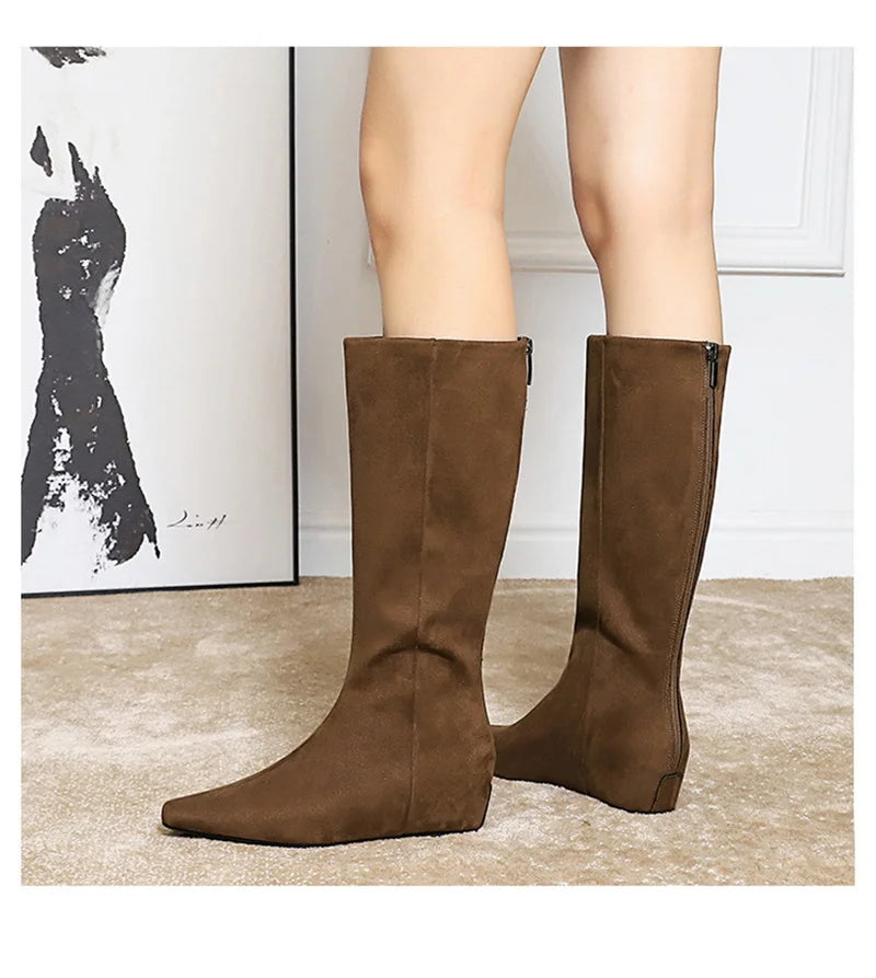 Korean Suede Knee High Boots