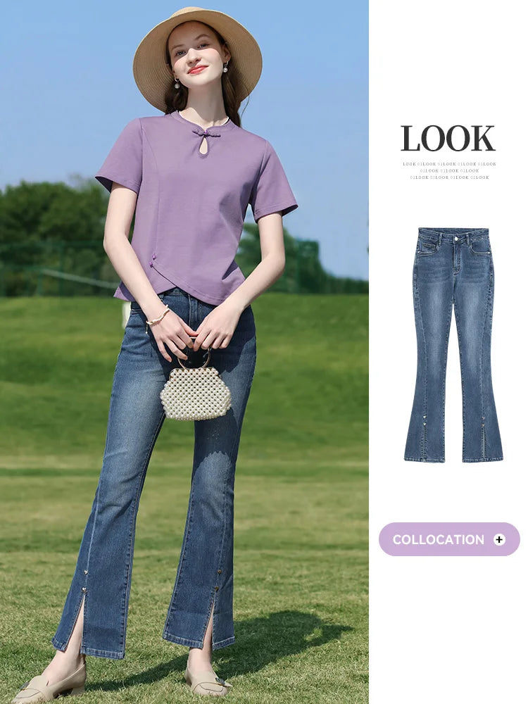 Women Curved Slim Fit Tee