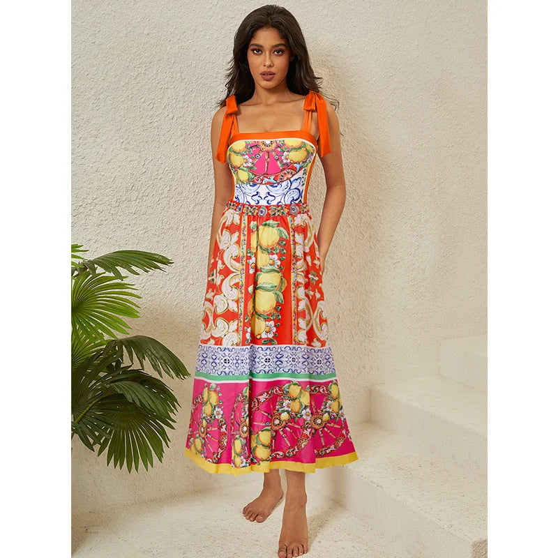 Vintage Print One Piece