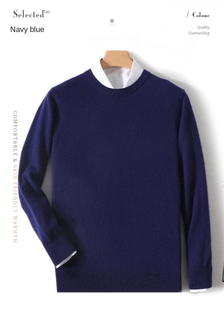 Men's Merino Wool Round Neck Sweater