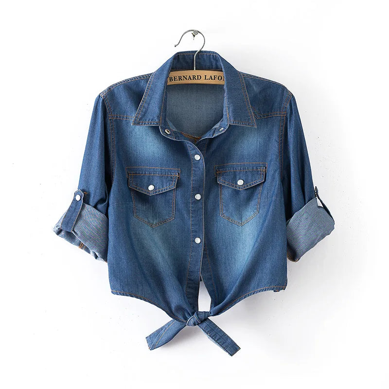 Women’s Y2K Cropped Halter Denim Jacket