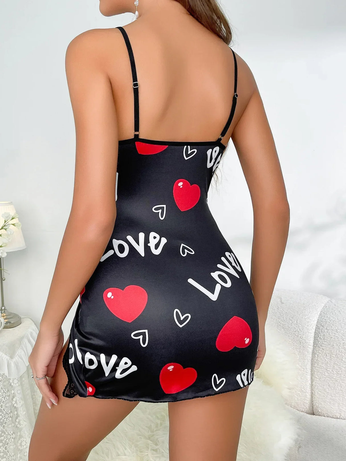 Women Backless Halter Mini Sleepwear