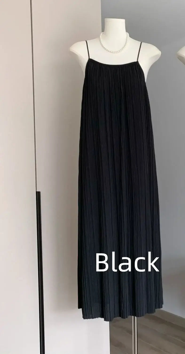 فستان بيجامة فضفاض بأشرطة رفيعة للنساء بمقاسات كبيرة