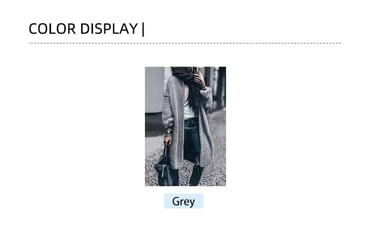 سترة طويلة محبوكة للنساء بمقاسات كبيرة