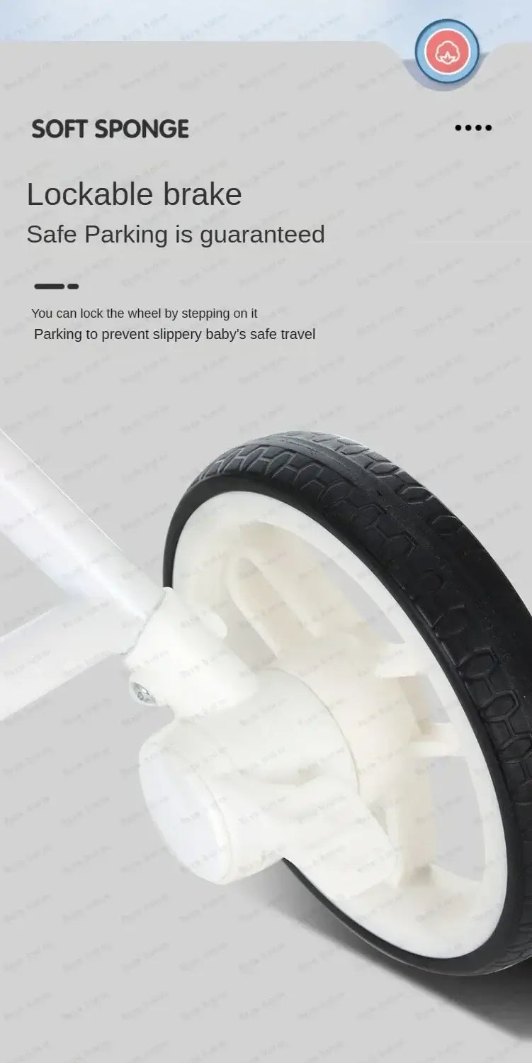 Twin stroller lockable brake feature ensures safe parking for smooth and secure travel.