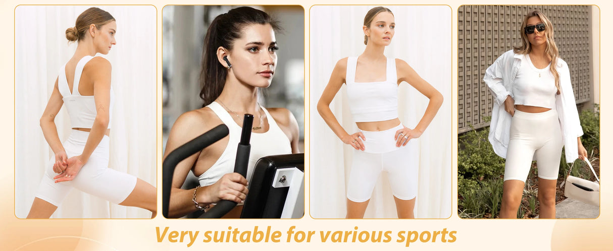 شورت نسائي عالي الخصر بثلاثة جيوب لركوب الدراجات