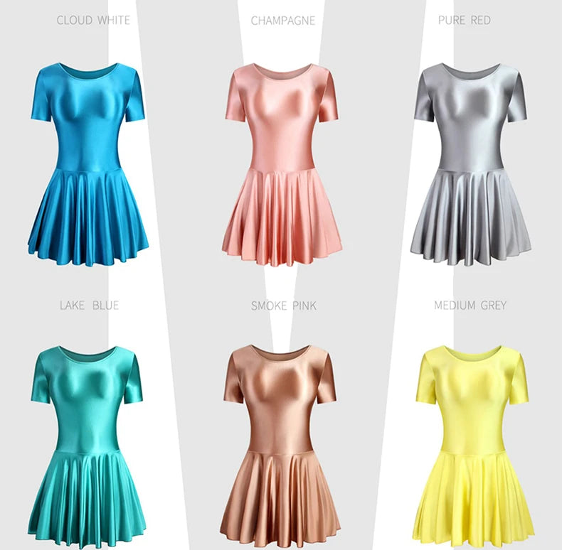 تنورة باليه رياضية من الساتان للنساء