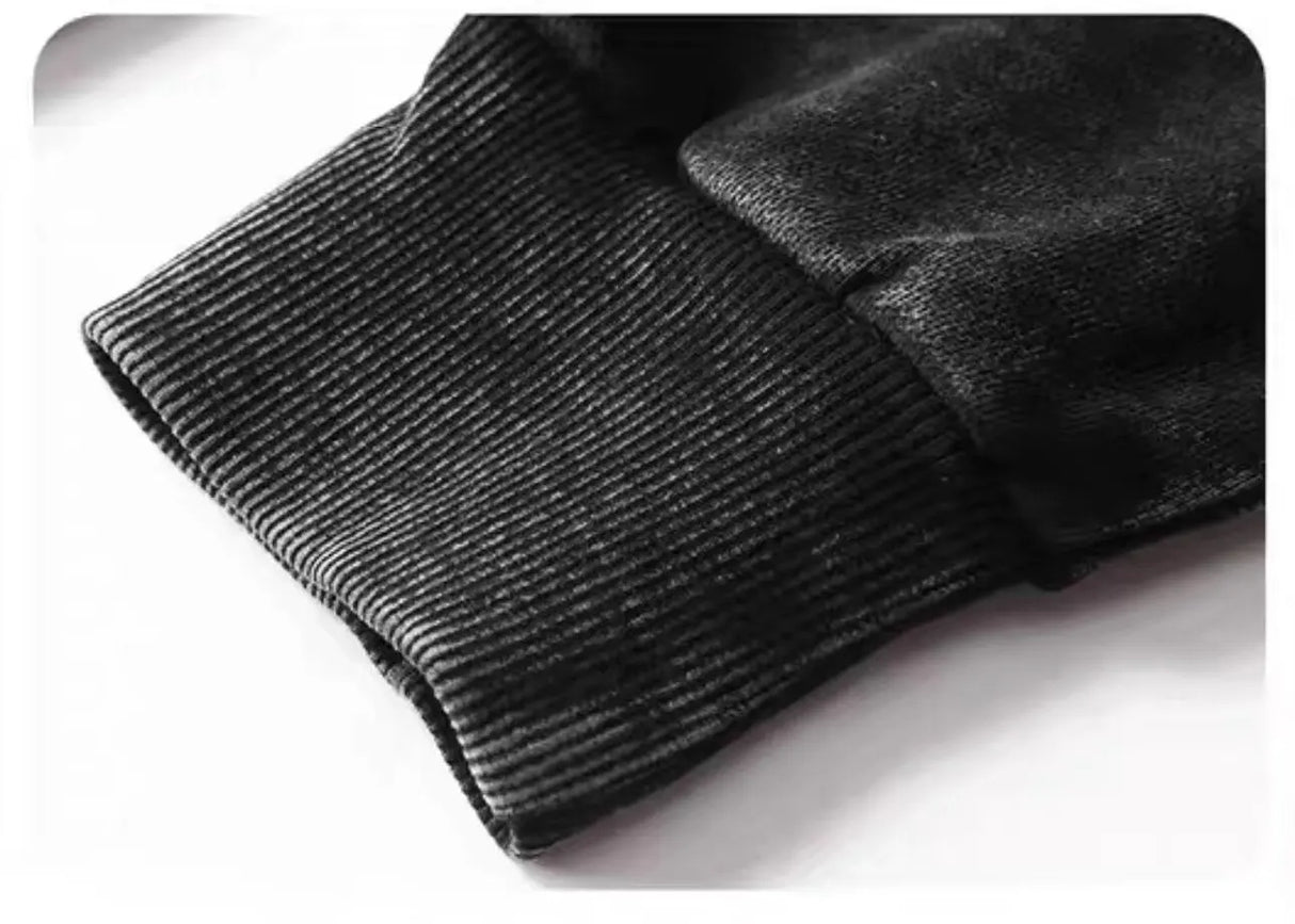 Oversized Men's Hoodie – Vintage Black Pullover