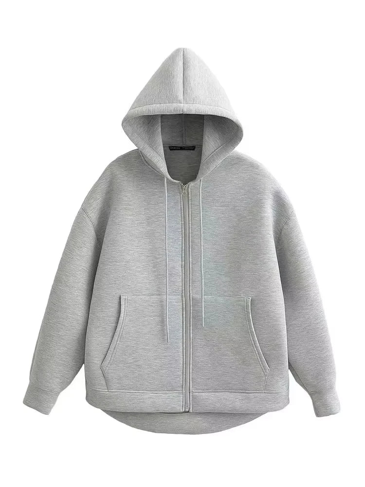 Women's Oversized Zip Hoodie Jacket