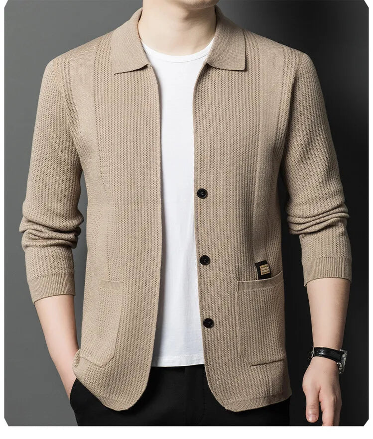 Men V-Neck Cardigan Sweater