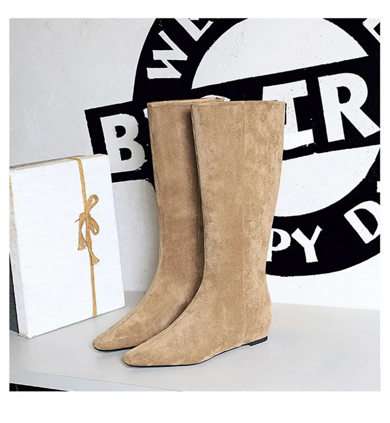 Korean Suede Knee High Boots