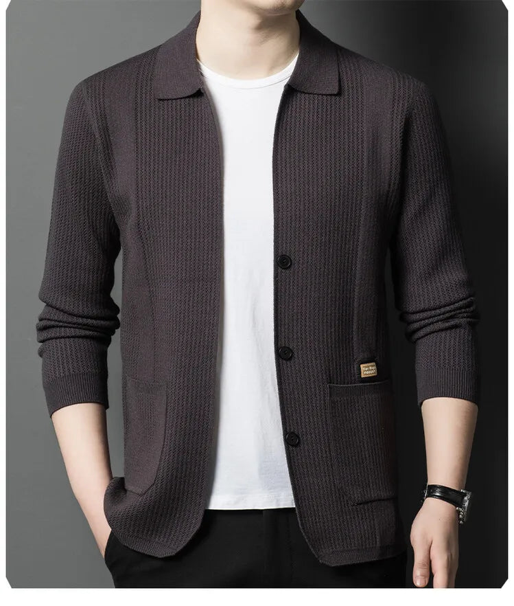 Men V-Neck Cardigan Sweater