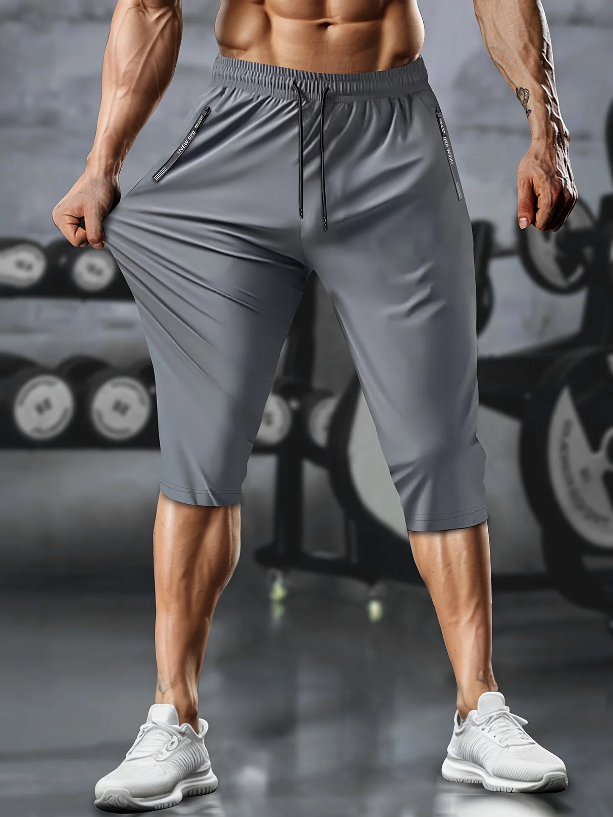 Men Cropped Athletic Pants