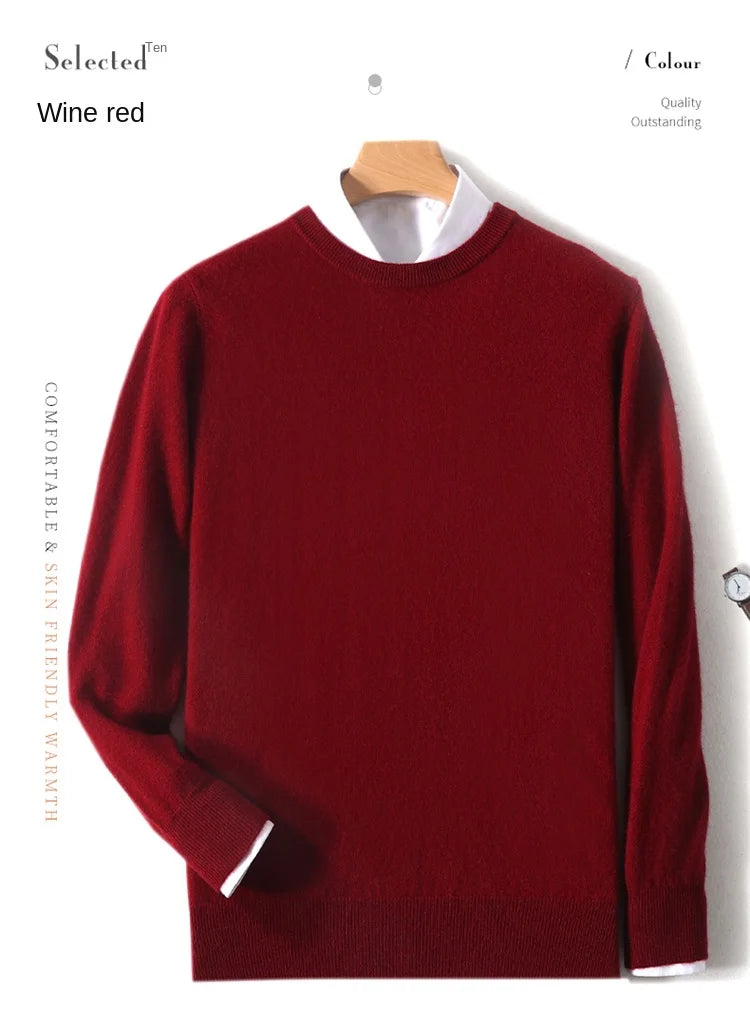 Men's Merino Wool Round Neck Sweater