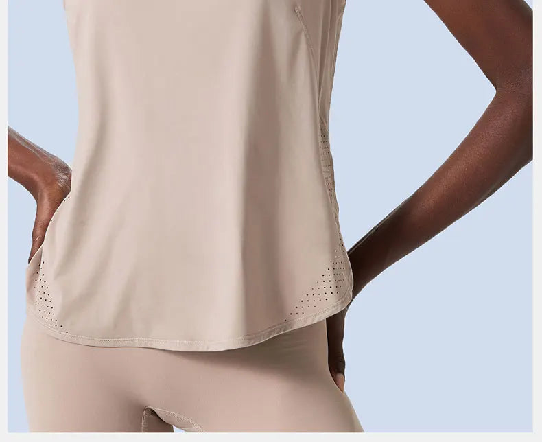 بلوزة رياضية نسائية فضفاضة بدون أكمام