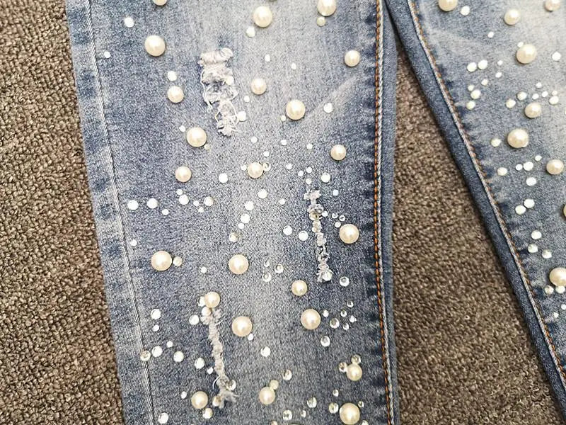 Nailed Bead Women's Skinny Jeans