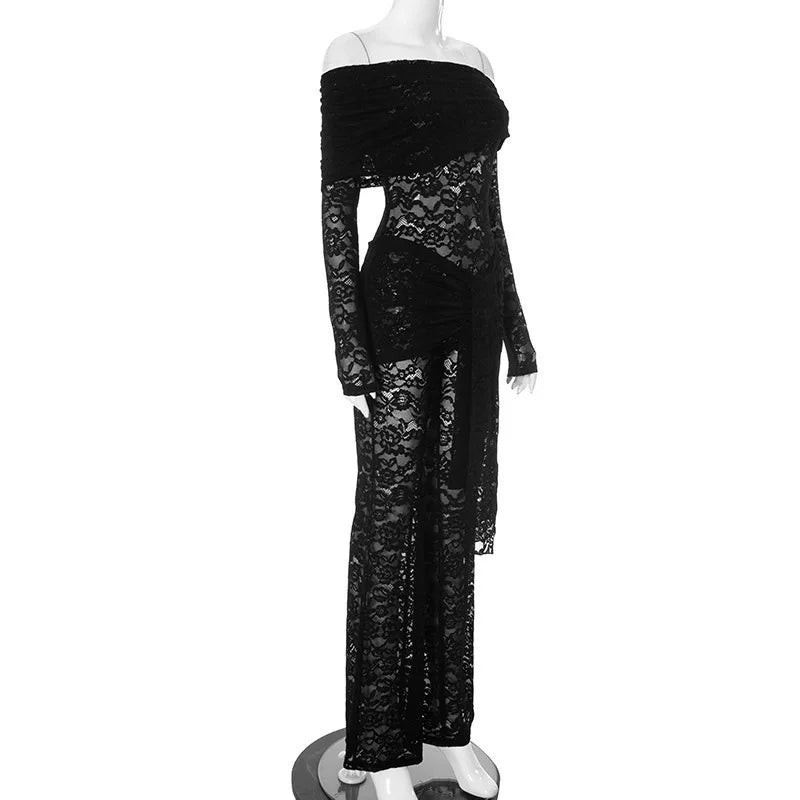 LaceReign™ – جمبسوت شفاف للحفلات (مثير، شفاف وأنيق)