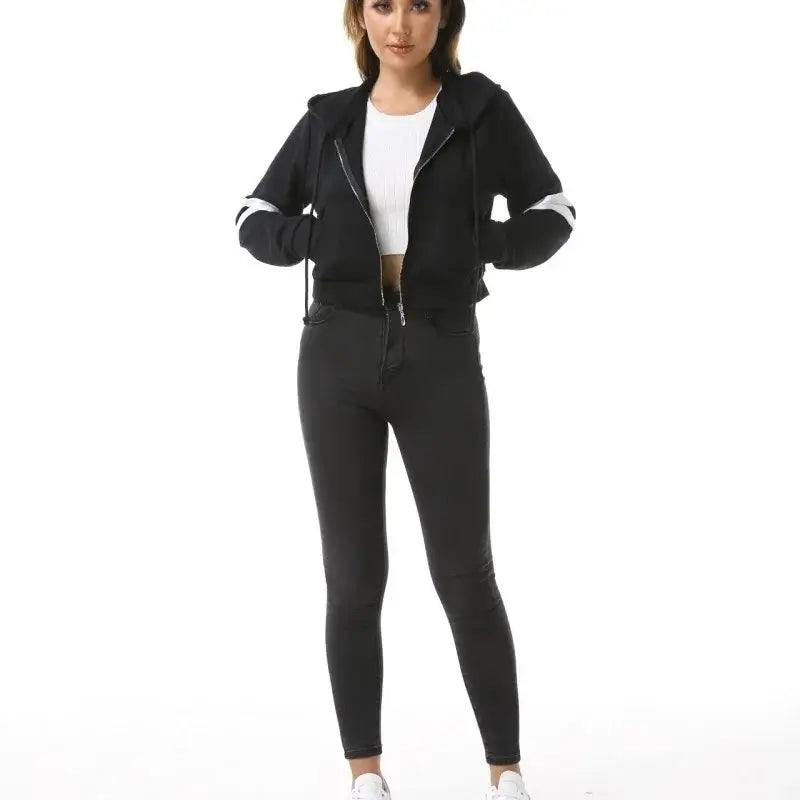 سترة لياقة بدنية نسائية سريعة الجفاف بسحاب