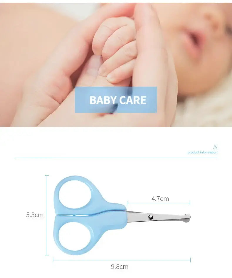 Newborn baby nail clipper for safe grooming, featuring soft scissors design for baby care and hygiene.