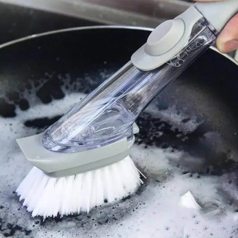 2-in-1 Kitchen Cleaning Brush with Sponge Dispenser