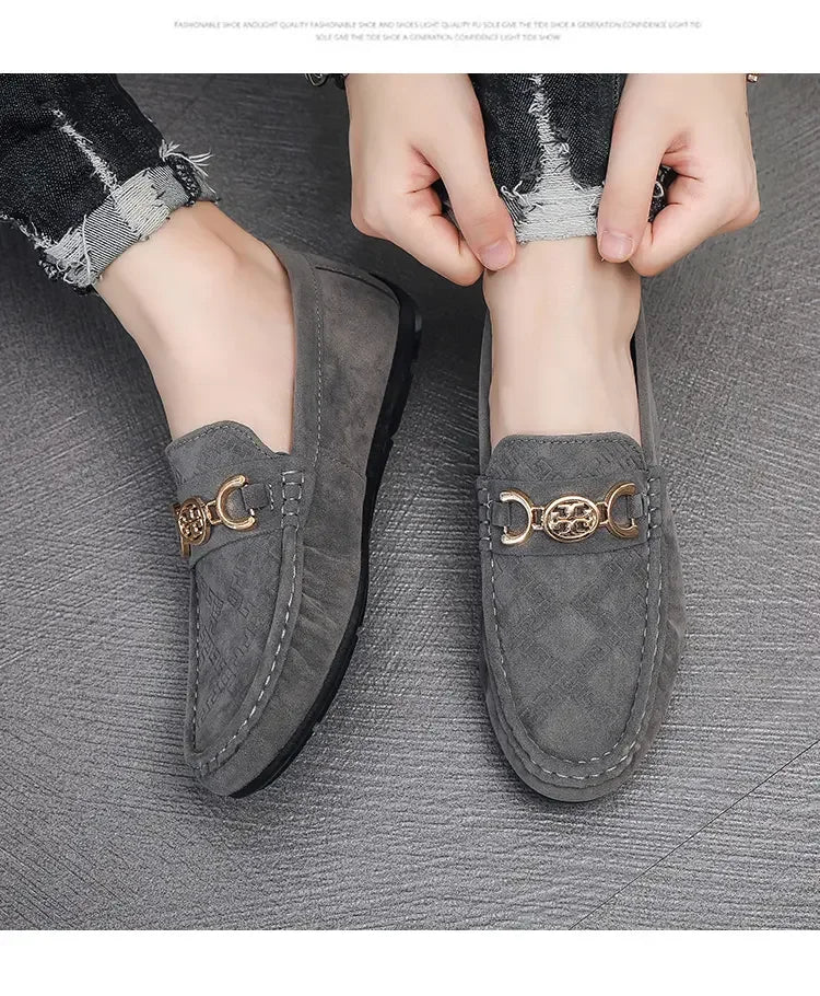 Men Solid Color Big Size Loafers