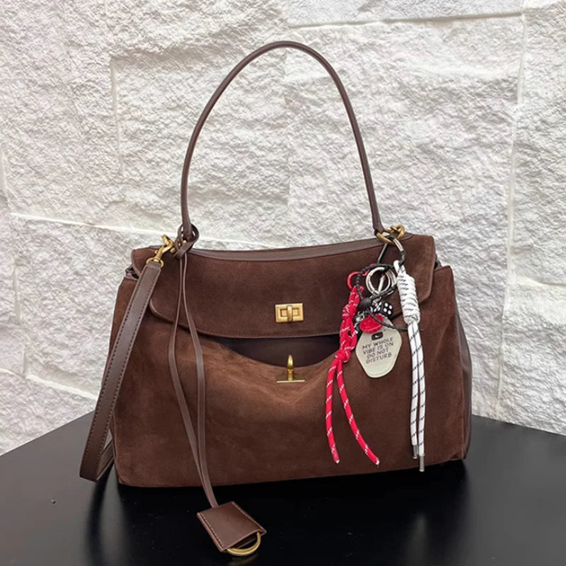 Frosted Leather Shoulder Bag
