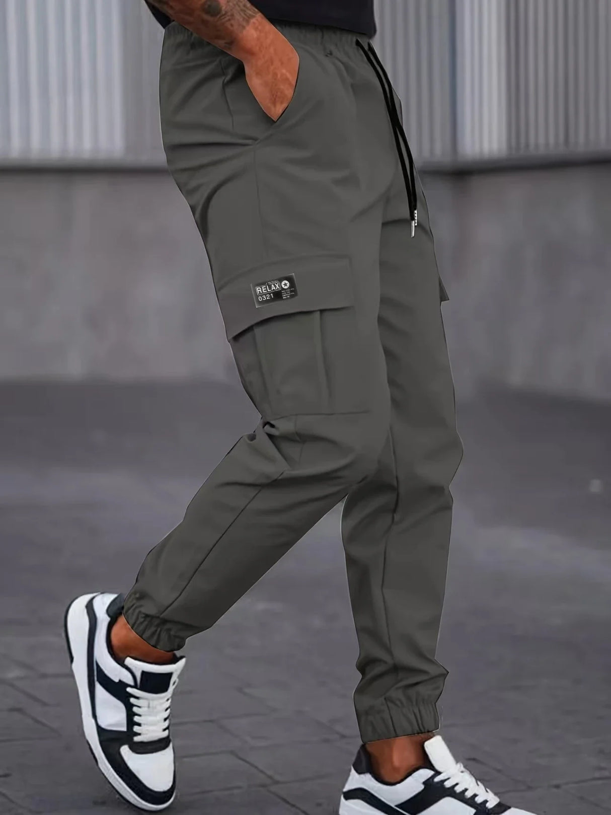 بنطلون كارغو رجالي من الحرير الجليدي للتبريد