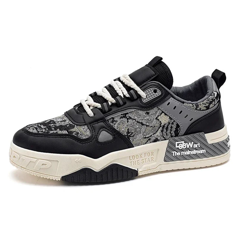 حذاء تزلج أبيض للرجال قابل للتنفس