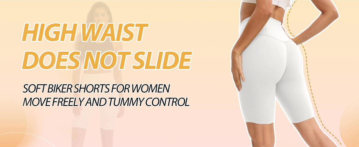 شورت نسائي عالي الخصر بثلاثة جيوب لركوب الدراجات