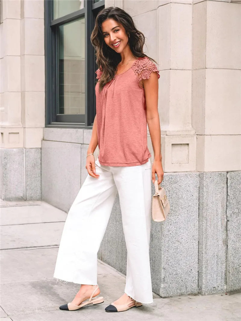 Bella Lace Oversized White Blouse