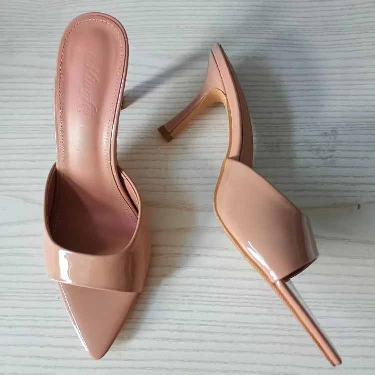 نعال براءات اختراع بكعب رفيع ومقدمة مدببة - 2025