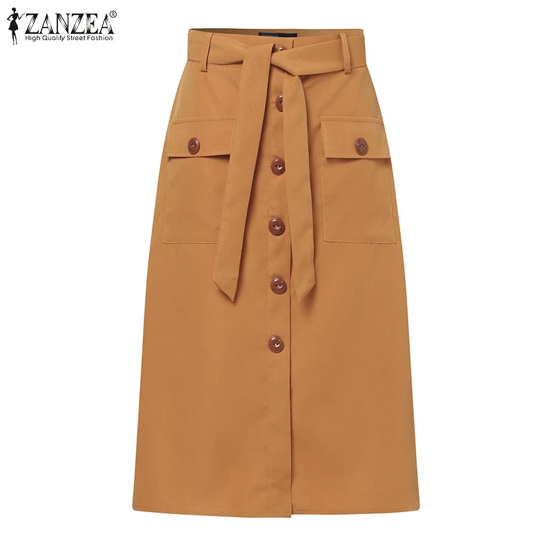 Women Buttoned Cargo Skirt