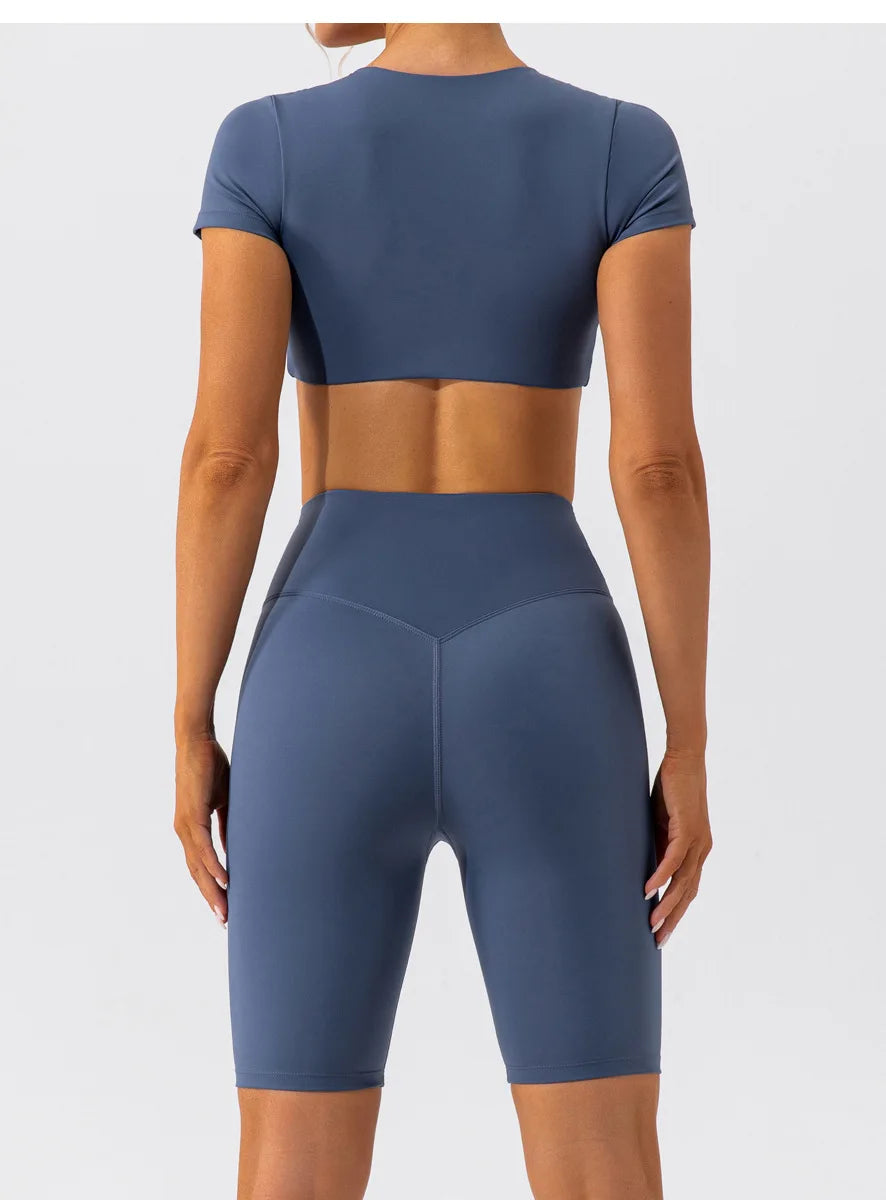 Women Crop Fit Yoga Tee
