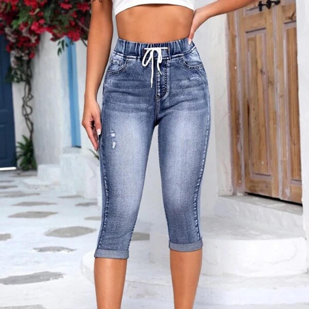 HaraFlare™ – 3/4 High Waist Vintage Denim Pants (Edgy, Stylish & Throwback Fit)