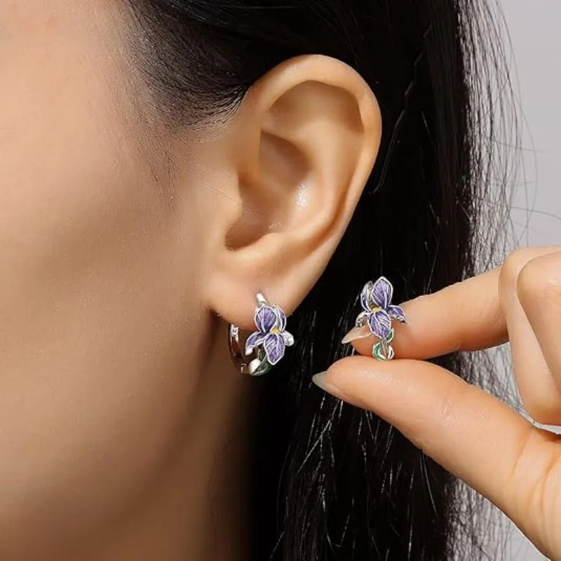 925 Sterling Silver Flower Earrings