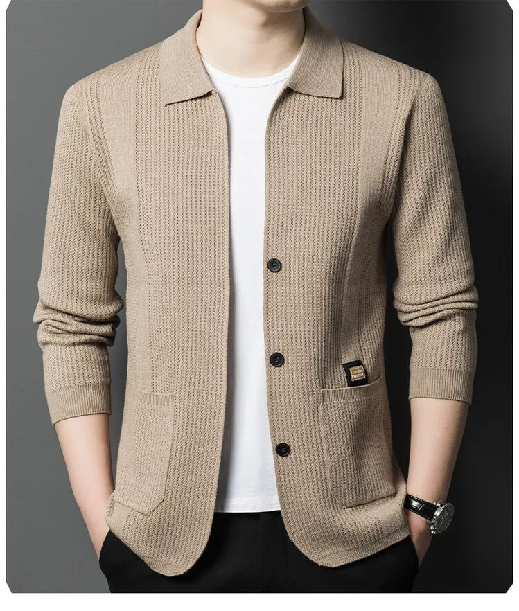 Men V-Neck Cardigan Sweater