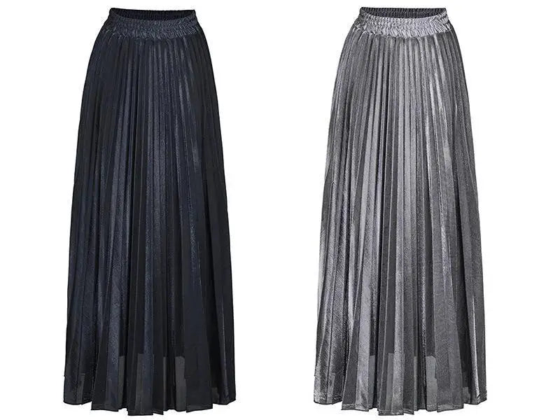 Women Gold Swing Maxi Skirt