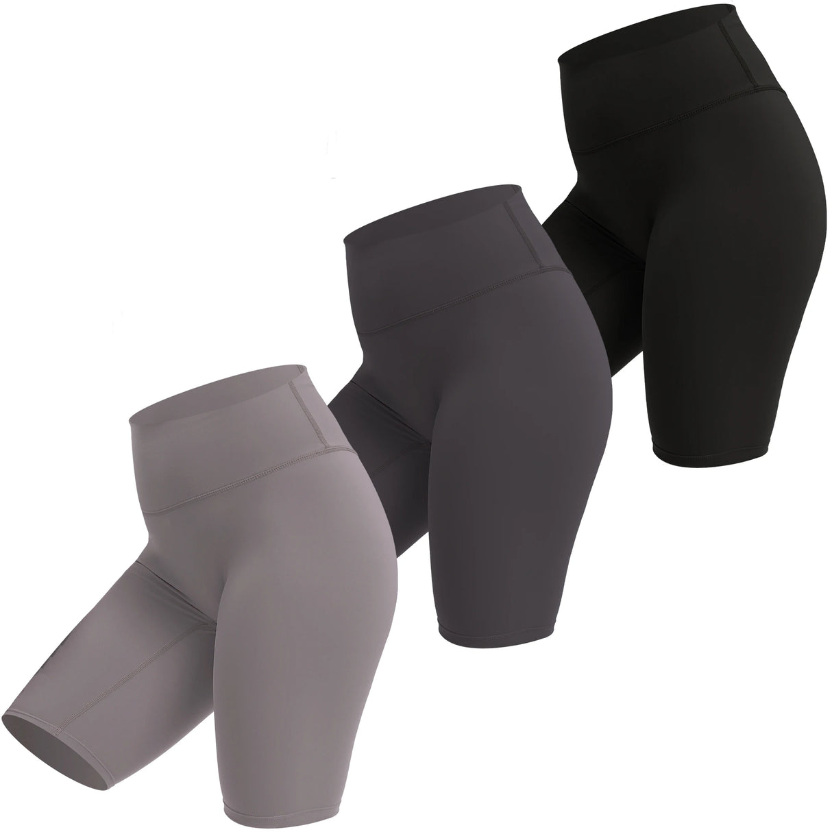 شورت نسائي عالي الخصر بثلاثة جيوب لركوب الدراجات