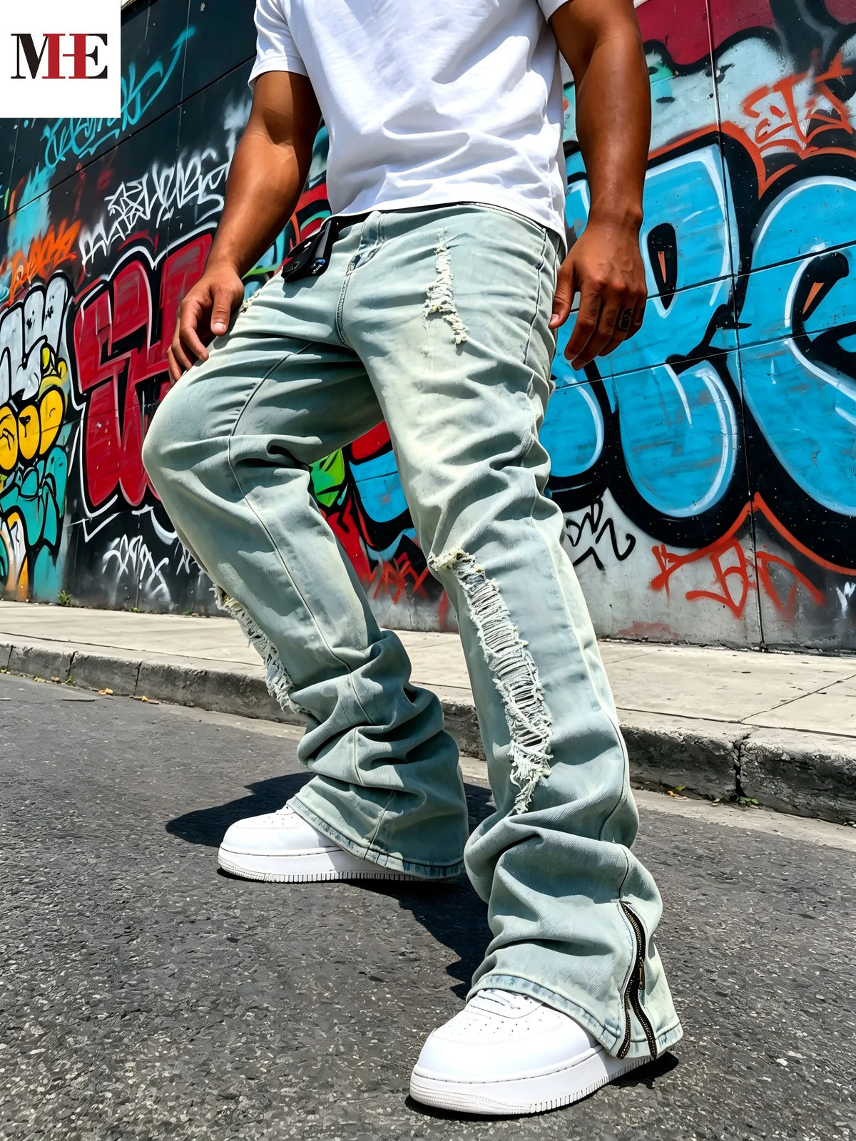 HME Vintage Blue Flare Jeans